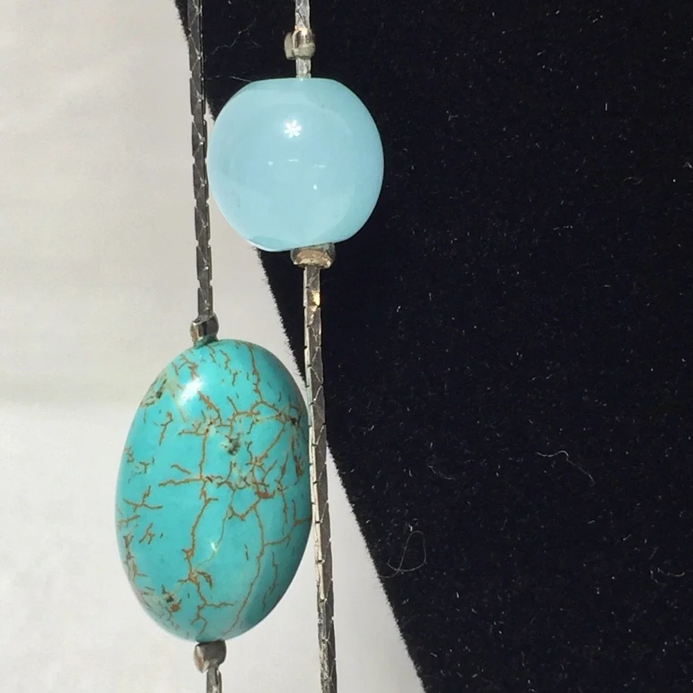 Turquoise Coral Beaded Necklace Boho Layered Long‎ Strand Fashion Jewelry